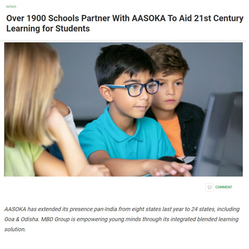 Over 1900 Schools Partner With AASOKA To Aid 21st Century Learning for Students