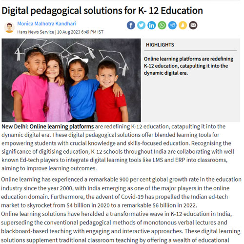 Digital pedagogical solutions for K- 12 Education