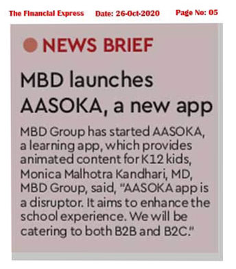 MBD launches AASOKA, a new app.